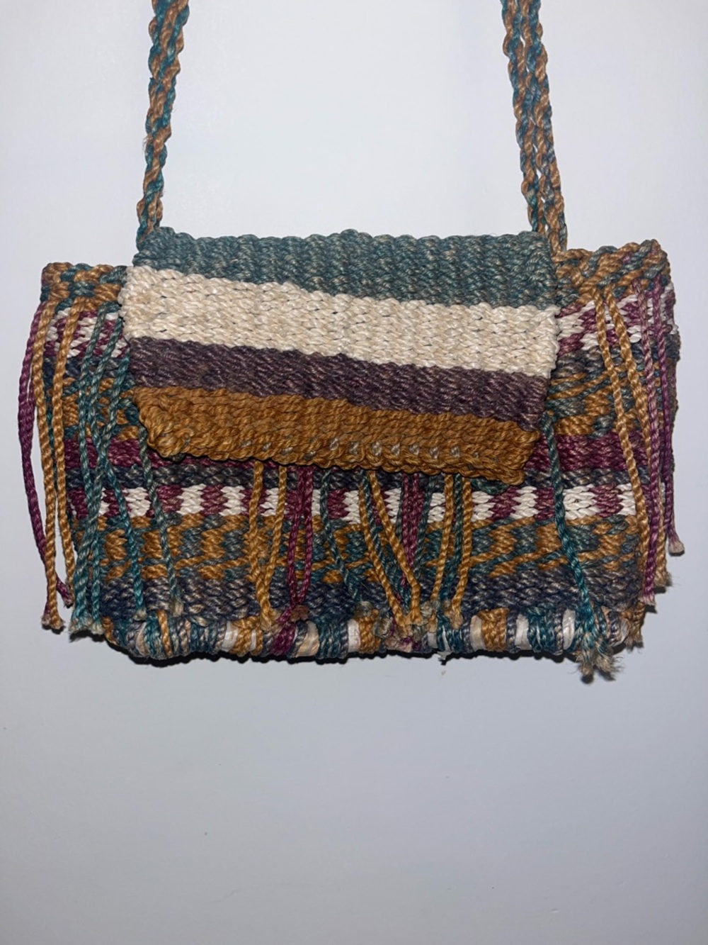 Boho - Handwoven Multicolor Fringe Crossbody Bag - Women Bags